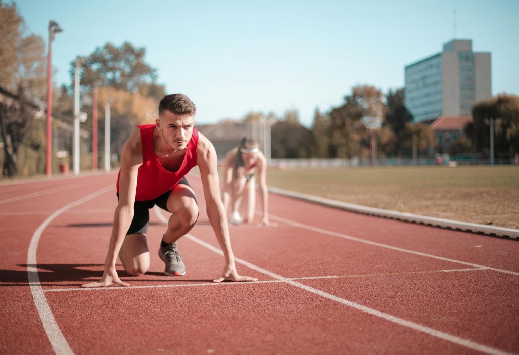 running on the track